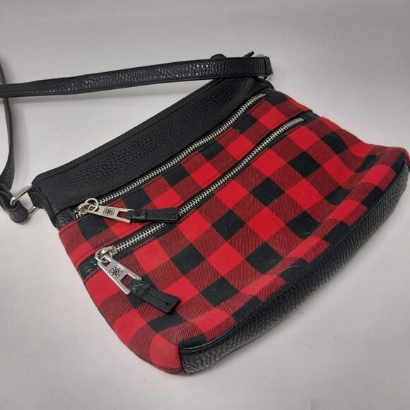 Lumberjack red plaid crossbody bag. - Picture 1 of 9